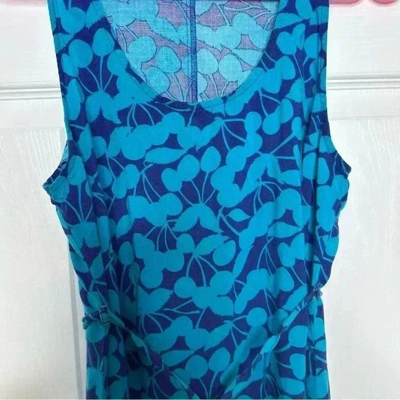 George Midi Dress Tie  Waist Blue Floral Size Medium - Picture 2 of 16
